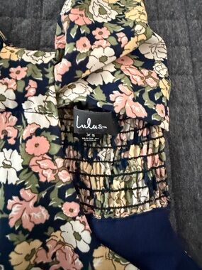 Lulu's Floral Maxi Dress in Navy, Pink, Green, Cream